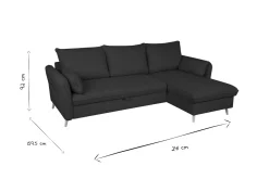 Miliboo Eck-Schlafsofa mit Stauraum 3/4-Sitzer Stoff in Terracotta und helles Holz DRISS* Schlafsofas|Ecksofas