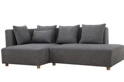 Miliboo Ecksofa hellgrau Samt-Effekt HARLEM* Ecksofas