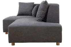 Miliboo Ecksofa hellgrau Samt-Effekt HARLEM* Ecksofas