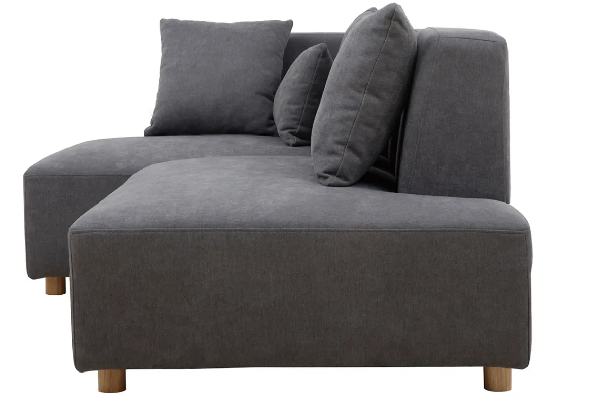 Miliboo Ecksofa hellgrau Samt-Effekt HARLEM* Ecksofas