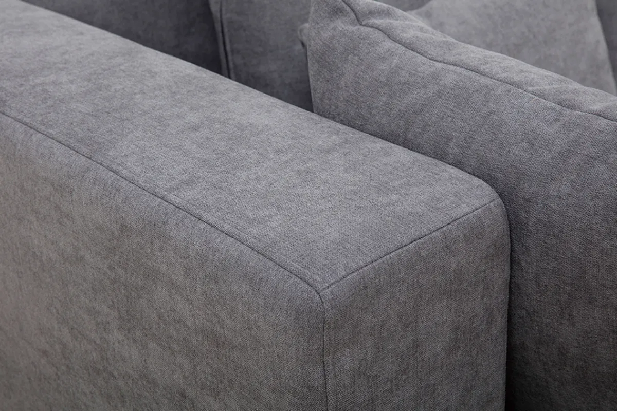 Miliboo Ecksofa hellgrau Samt-Effekt HARLEM* Ecksofas