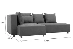 Miliboo Ecksofa hellgrau Samt-Effekt HARLEM* Ecksofas