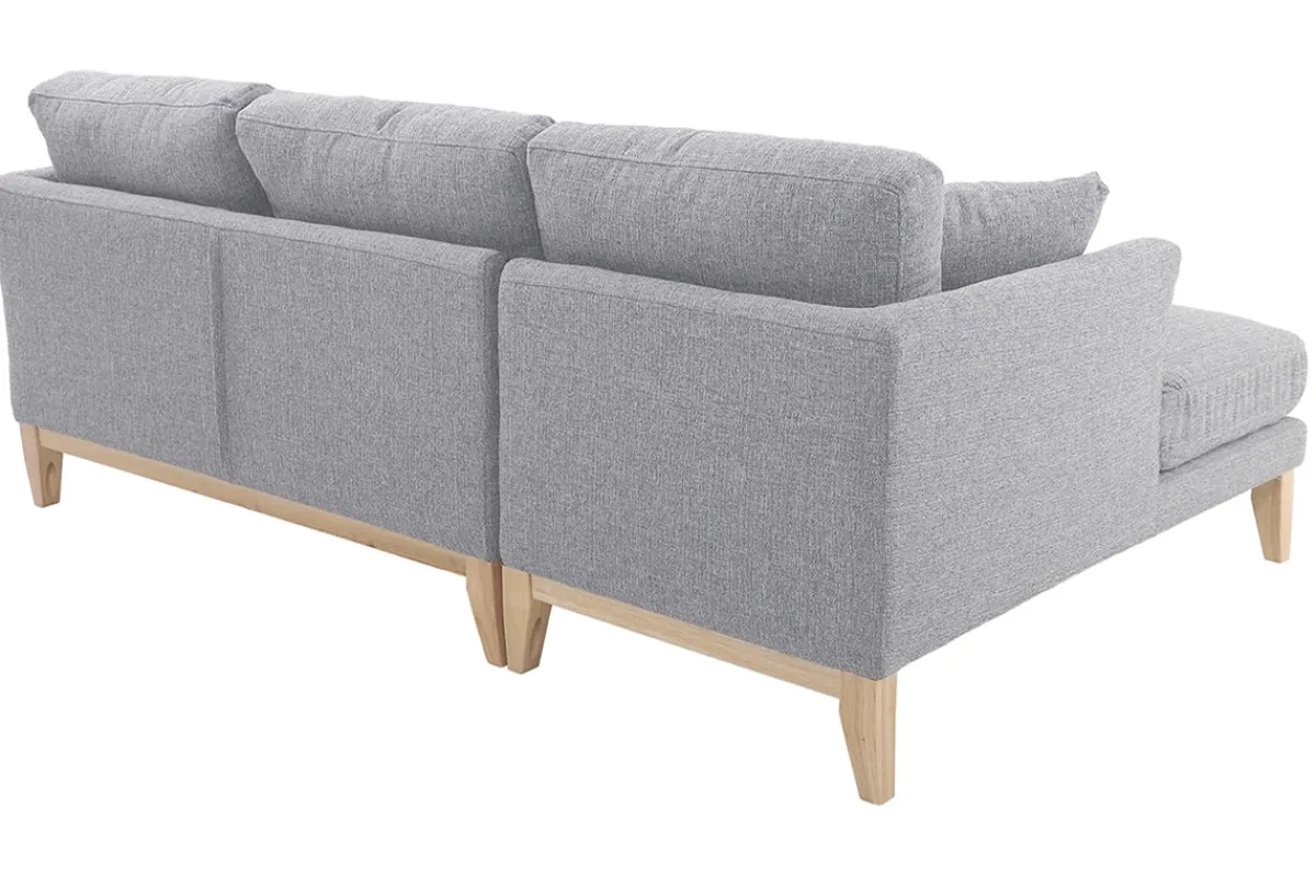 Miliboo Ecksofa links OSLO im skandinavischen Stil aus hellgrauem, abziehbarem Stoff* Ecksofas