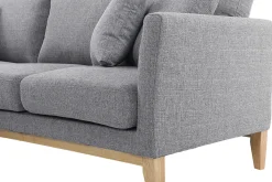 Miliboo Ecksofa links OSLO im skandinavischen Stil aus hellgrauem, abziehbarem Stoff* Ecksofas