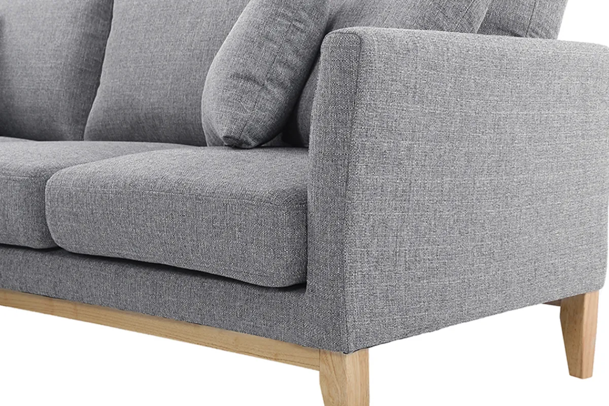 Miliboo Ecksofa links OSLO im skandinavischen Stil aus hellgrauem, abziehbarem Stoff* Ecksofas