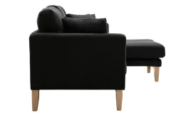 Miliboo Ecksofa rechts OSLO im skandinavischen Stil aus dunkelgrauem, abziehbarem Stoff* Ecksofas