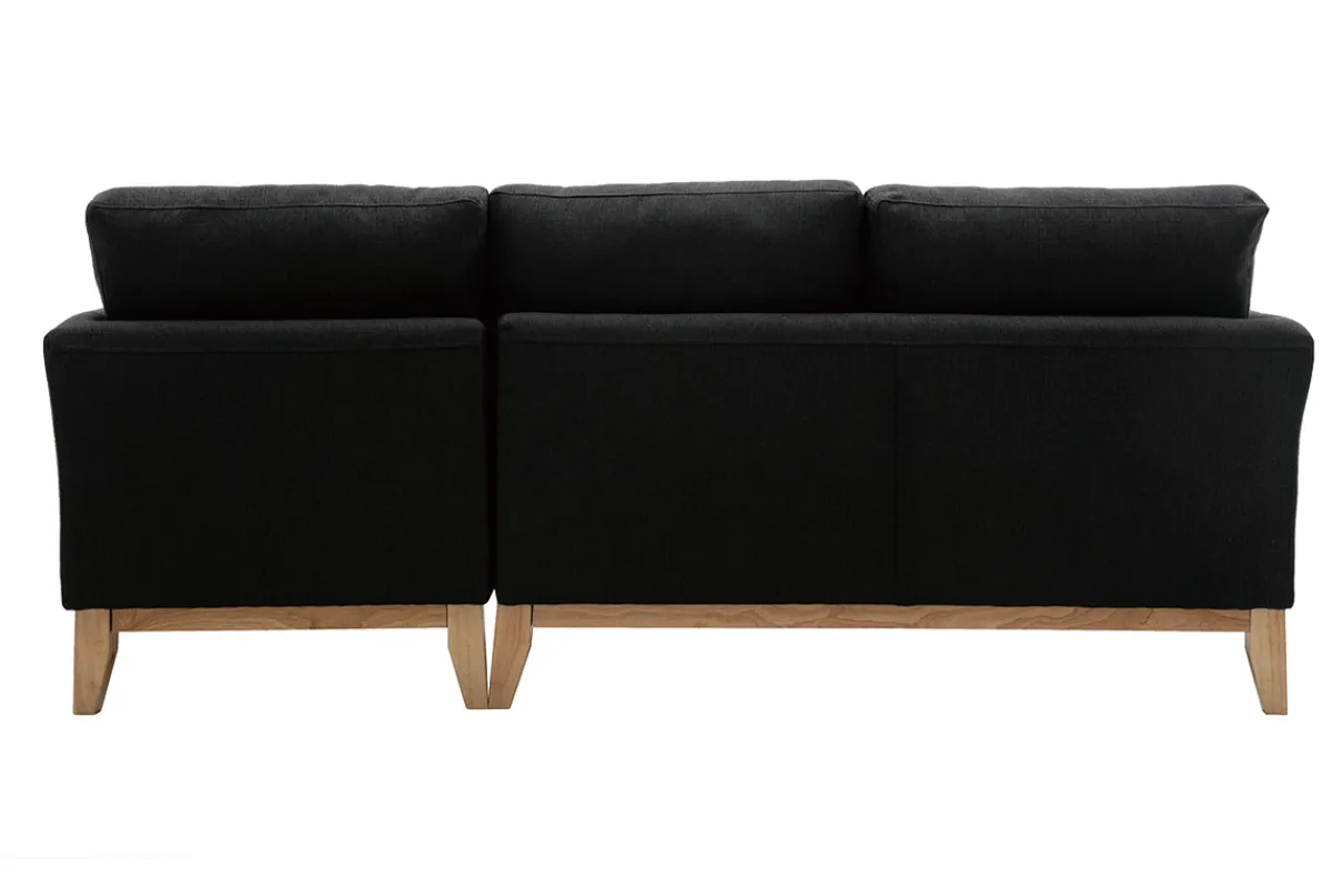 Miliboo Ecksofa rechts OSLO im skandinavischen Stil aus dunkelgrauem, abziehbarem Stoff* Ecksofas