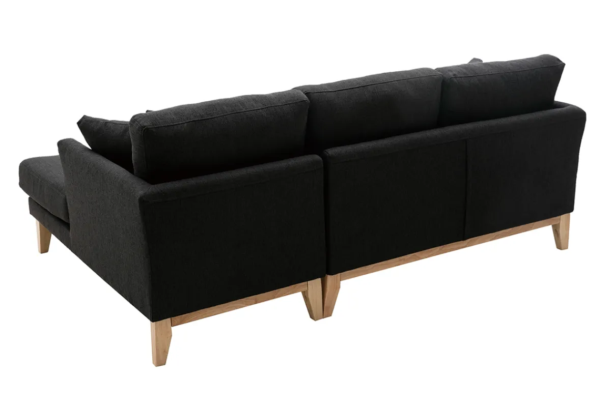 Miliboo Ecksofa rechts OSLO im skandinavischen Stil aus dunkelgrauem, abziehbarem Stoff* Ecksofas