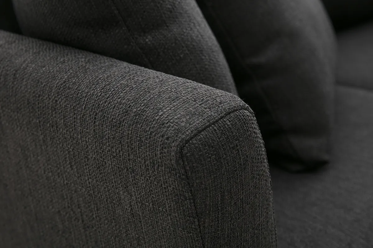 Miliboo Ecksofa rechts OSLO im skandinavischen Stil aus dunkelgrauem, abziehbarem Stoff* Ecksofas