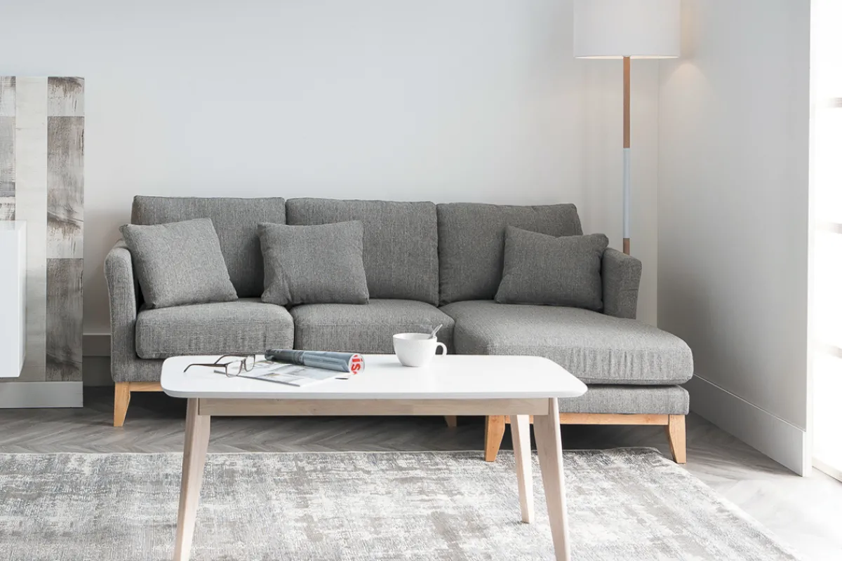 Miliboo Ecksofa rechts skandinavisch Blaugrün OSLO* Ecksofas