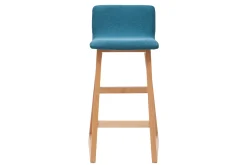 Miliboo 2er-Set Barhocker helles Holz und grauer Stoff OSAKA* Barhocker