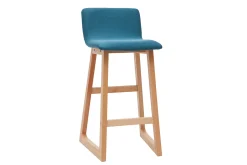Miliboo 2er-Set Barhocker helles Holz und grauer Stoff OSAKA* Barhocker