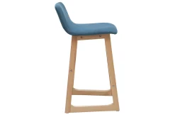 Miliboo 2er-Set Barhocker helles Holz und grauer Stoff OSAKA* Barhocker