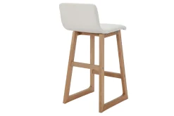 Miliboo 2er-Set Barhocker helles Holz und PU Weiß OSAKA* Barhocker