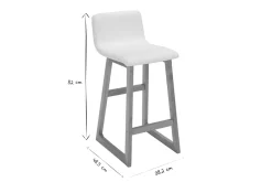 Miliboo 2er-Set Barhocker helles Holz und PU Weiß OSAKA* Barhocker