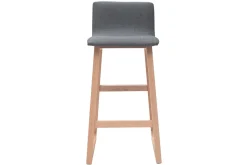 Miliboo 2er-Set Barhocker helles Holz und grauer Stoff OSAKA* Barhocker