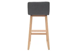 Miliboo 2er-Set Barhocker helles Holz und grauer Stoff OSAKA* Barhocker