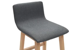 Miliboo 2er-Set Barhocker helles Holz und grauer Stoff OSAKA* Barhocker