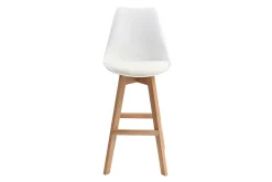 Miliboo 2er-Set Design-Barhocker Weiß und Holz 65 cm PAULINE* Barhocker