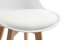 Miliboo 2er-Set Design-Barhocker Weiß und Holz 65 cm PAULINE* Barhocker