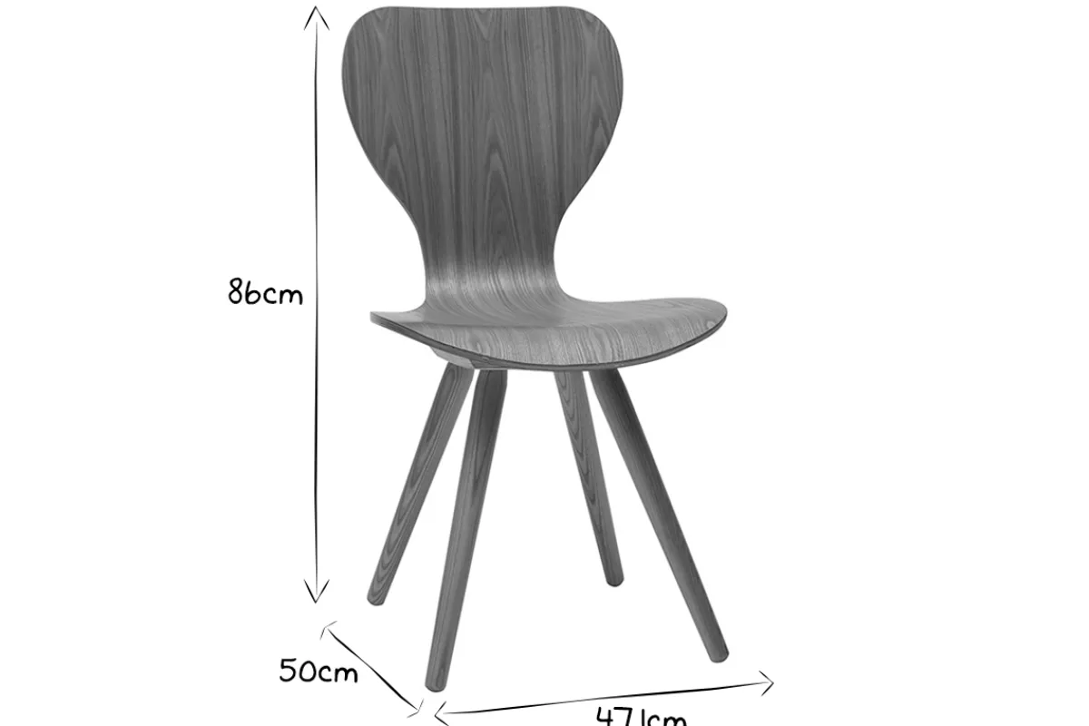 Miliboo 2er-Set Stühle aus Esche NORDECO* Design-stühle|Holzstühle