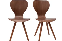 Miliboo 2er-Set Stühle Skandinavien-Stil aus natürlichem Nussbaum NORDECO* Design-stühle|Holzstühle