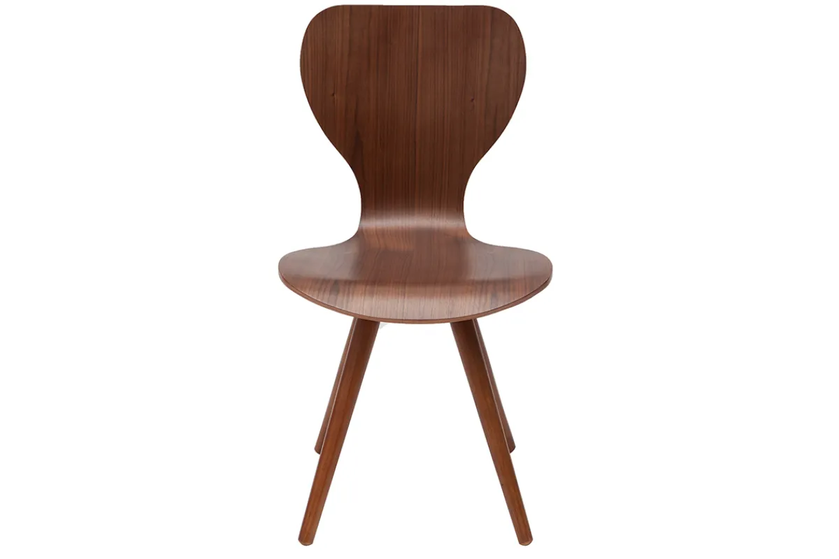 Miliboo 2er-Set Stühle Skandinavien-Stil aus natürlichem Nussbaum NORDECO* Design-stühle|Holzstühle