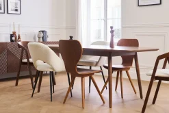 Miliboo 2er-Set Stühle Skandinavien-Stil aus natürlichem Nussbaum NORDECO* Design-stühle|Holzstühle