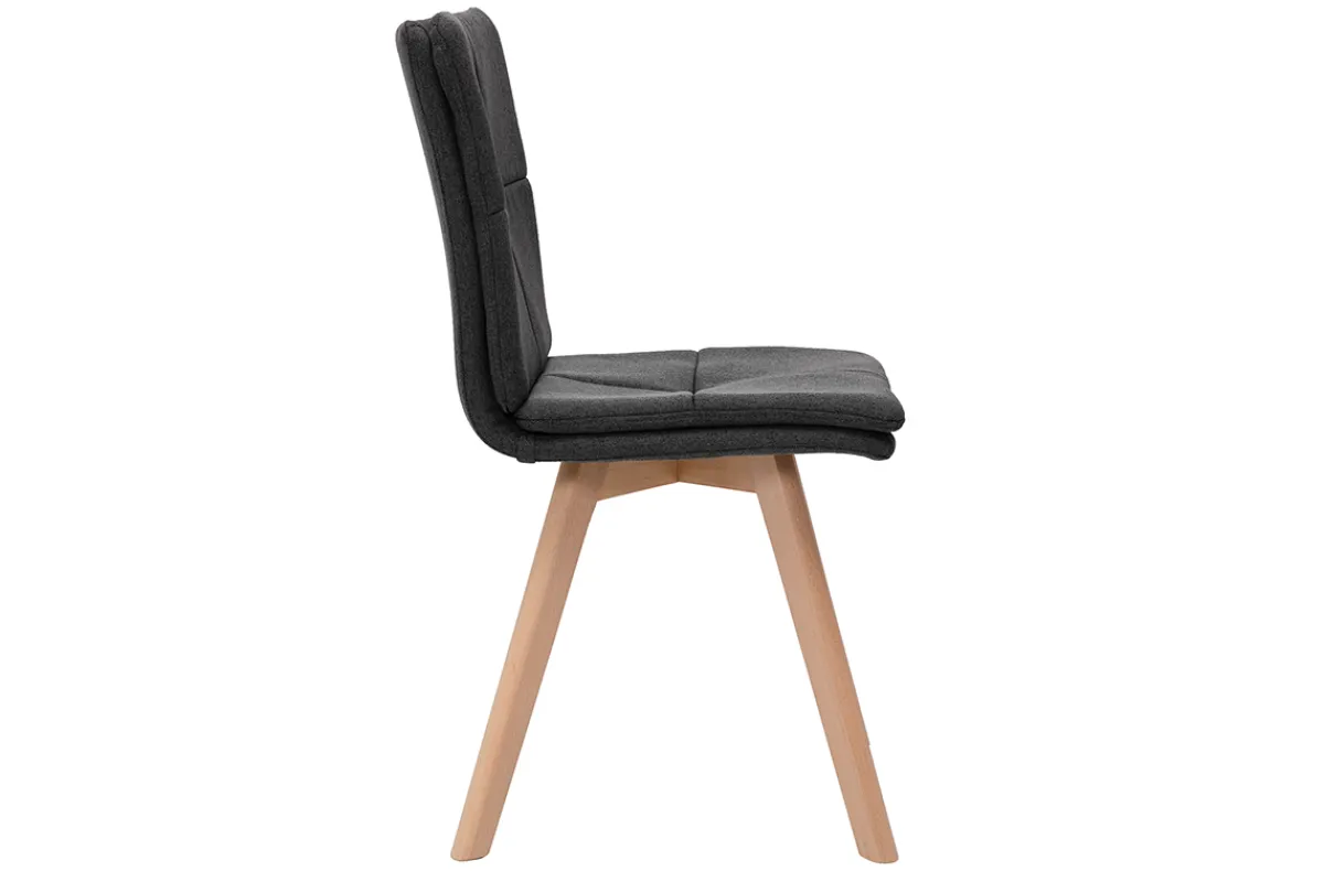 Miliboo 2er-Set Stühle skandinavisch grauer Stoff mit hellen Holzbeinen THEA* Design-stühle