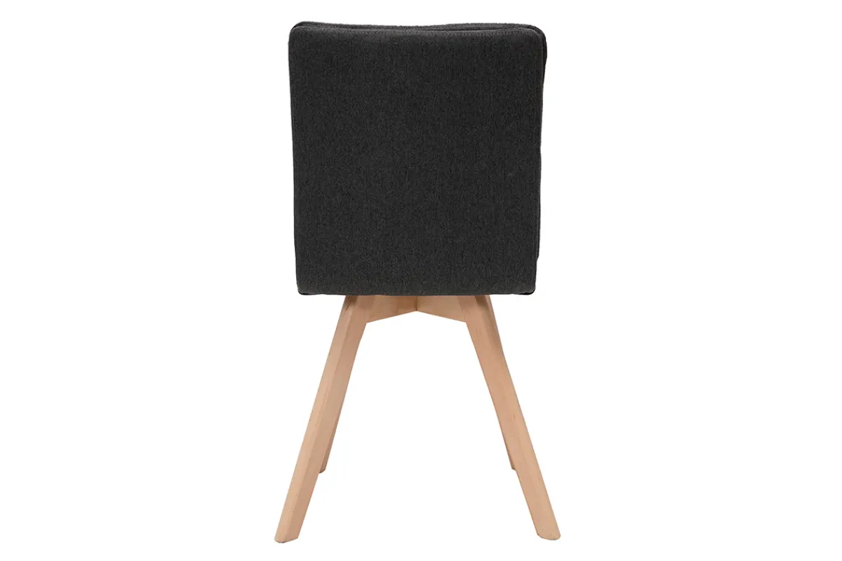 Miliboo 2er-Set Stühle skandinavisch grauer Stoff mit hellen Holzbeinen THEA* Design-stühle