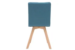 Miliboo 2er-Set Stühle skandinavisch blauer Stoff mit hellen Holzbeinen THEA* Design-stühle
