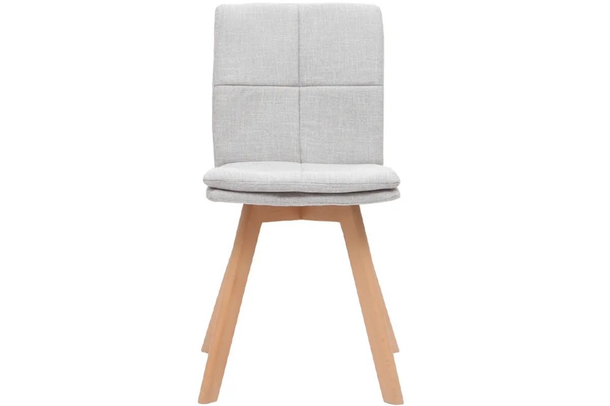 Miliboo 2er-Set Stühle skandinavisch grauer Stoff mit hellen Holzbeinen THEA* Design-stühle