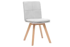 Miliboo 2er-Set Stühle skandinavisch grauer Stoff mit hellen Holzbeinen THEA* Design-stühle