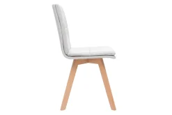 Miliboo 2er-Set Stühle skandinavisch grauer Stoff mit hellen Holzbeinen THEA* Design-stühle
