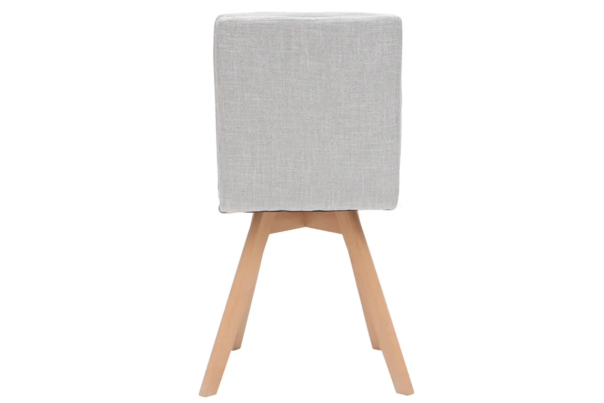 Miliboo 2er-Set Stühle skandinavisch grauer Stoff mit hellen Holzbeinen THEA* Design-stühle