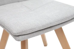 Miliboo 2er-Set Stühle skandinavisch grauer Stoff mit hellen Holzbeinen THEA* Design-stühle