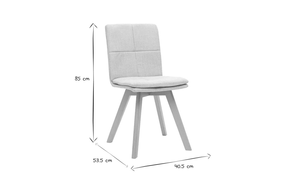 Miliboo 2er-Set Stühle skandinavisch grauer Stoff mit hellen Holzbeinen THEA* Design-stühle