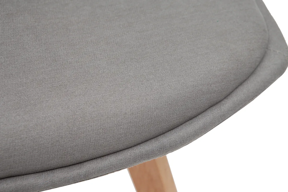 Miliboo 2er-Set Stühle skandinavisches Design Holz und Stoff Dunkelgrau MATILDE* Design-stühle