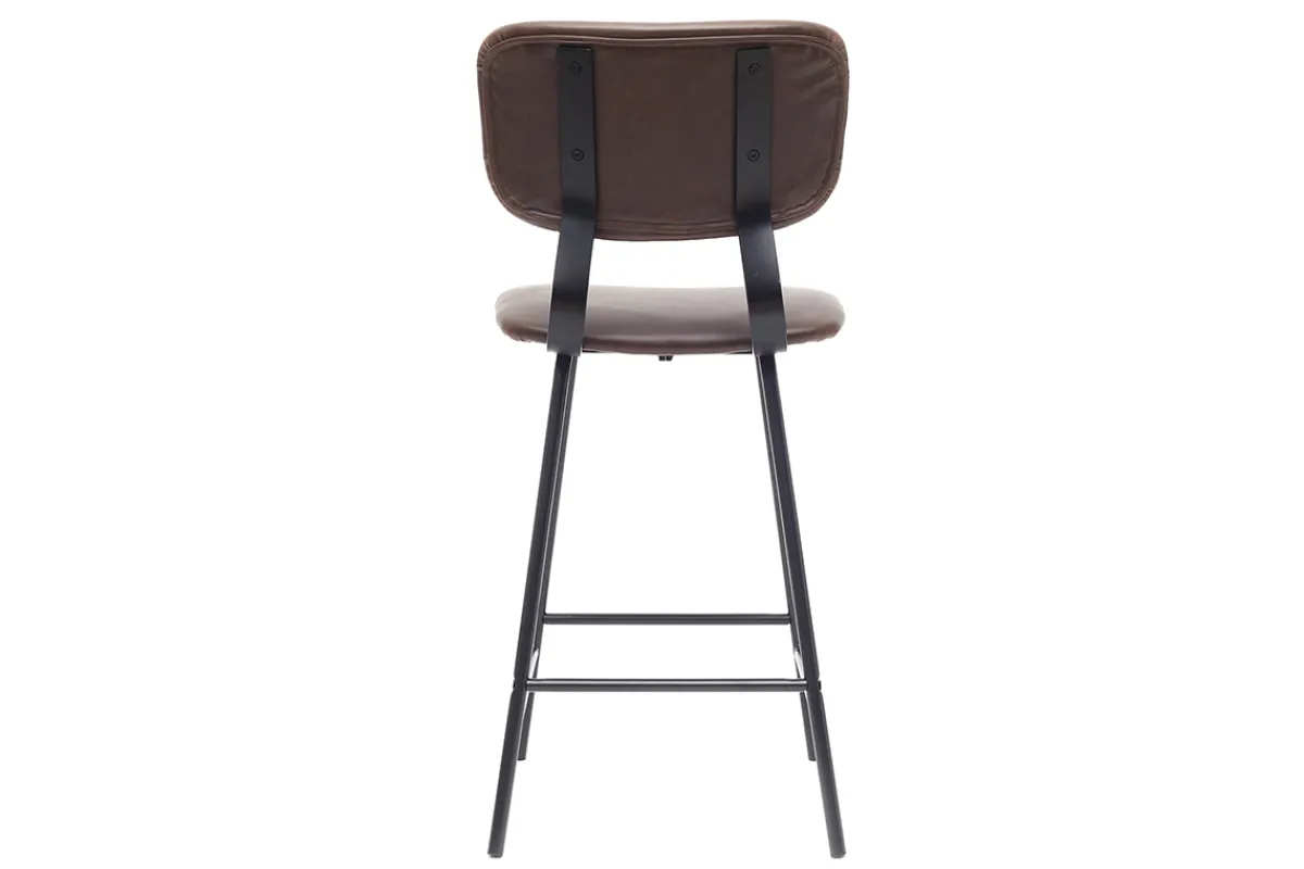 Miliboo 2er-Set Vintage-Barhocker Braun mit Beinen aus Metall 65 cm LAB* Barhocker