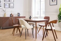 Miliboo Erweiterbarer Tisch mit integrierten Verlängerungen rechteckig aus dunkelbraunem Holz B160-210 cm ANK* Ausziehtische