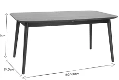 Miliboo Erweiterbarer Tisch mit integrierten Verlängerungen rechteckig aus dunkelbraunem Holz B160-210 cm ANK* Ausziehtische