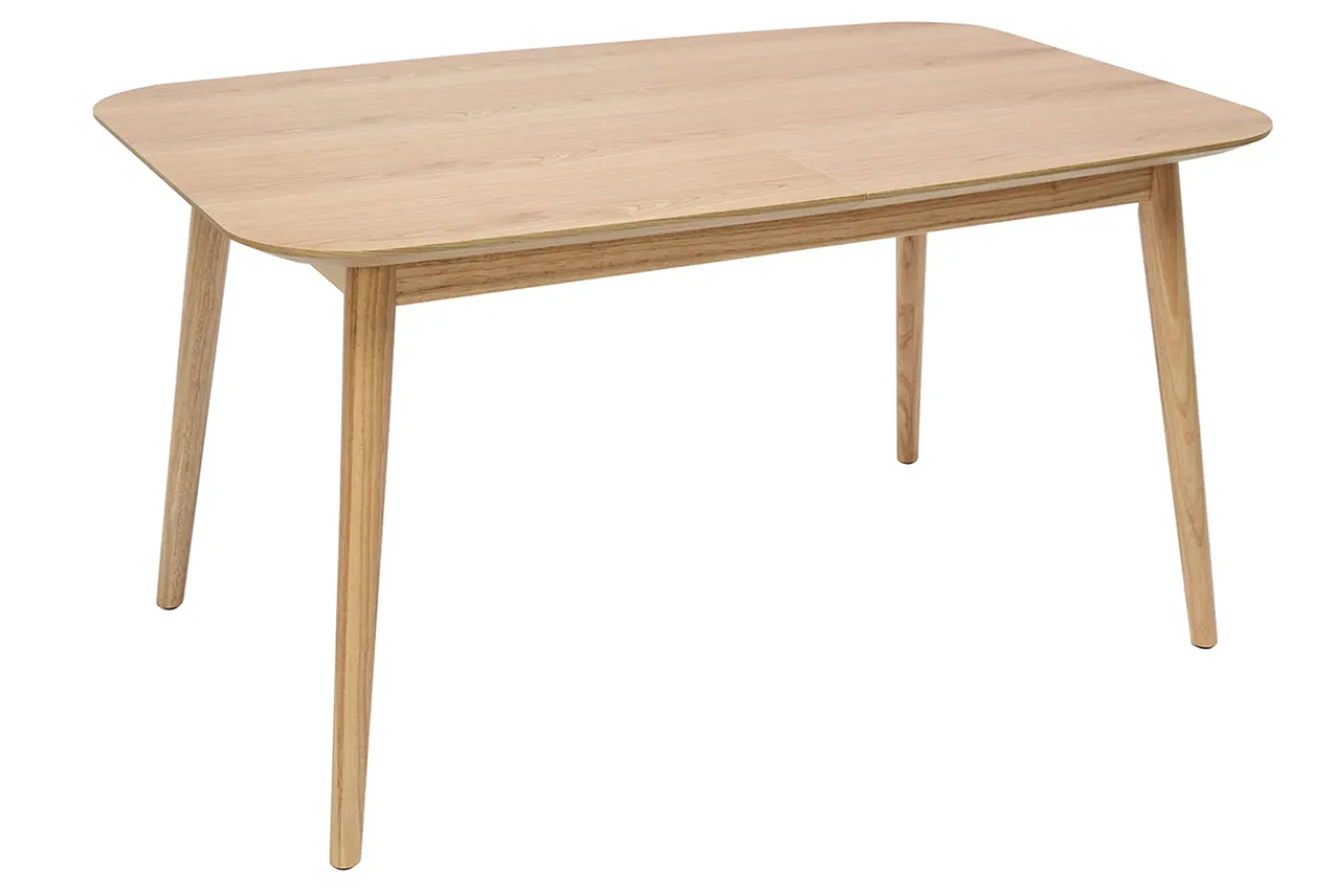 Miliboo Erweiterbarer Tisch mit integrierten Verlängerungen rechteckig aus hellem Holz mit Eichenfurnier B140-170 cm ANK* Ausziehtische