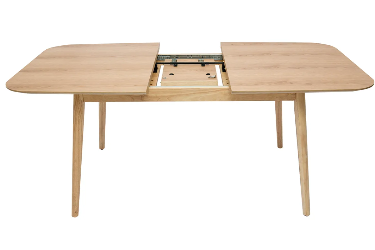 Miliboo Erweiterbarer Tisch mit integrierten Verlängerungen rechteckig aus hellem Holz mit Eichenfurnier B140-170 cm ANK* Ausziehtische