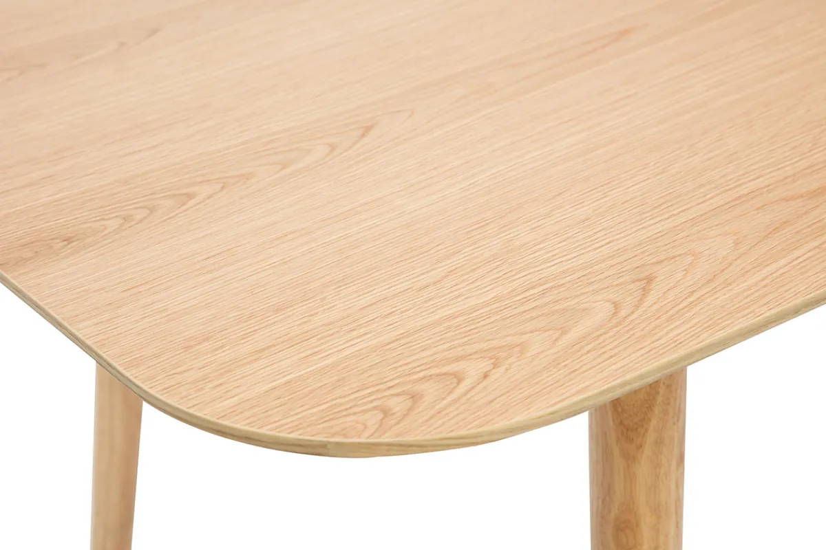 Miliboo Erweiterbarer Tisch mit integrierten Verlängerungen rechteckig aus hellem Holz mit Eichenfurnier B140-170 cm ANK* Ausziehtische