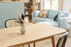 Miliboo Erweiterbarer Tisch mit integrierten Verlängerungen rechteckig aus hellem Holz mit Eichenfurnier B140-170 cm ANK* Ausziehtische
