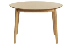 Miliboo Erweiterbarer Tisch mit integrierten Verlängerungen rund aus hellem Holz mit Eichenfurnier B115-154 cm EGO* Ausziehtische