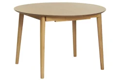 Miliboo Erweiterbarer Tisch mit integrierten Verlängerungen rund aus hellem Holz mit Eichenfurnier B115-154 cm EGO* Ausziehtische