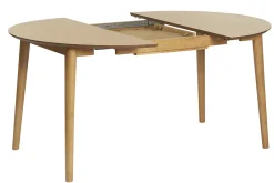 Miliboo Erweiterbarer Tisch mit integrierten Verlängerungen rund aus hellem Holz mit Eichenfurnier B115-154 cm EGO* Ausziehtische