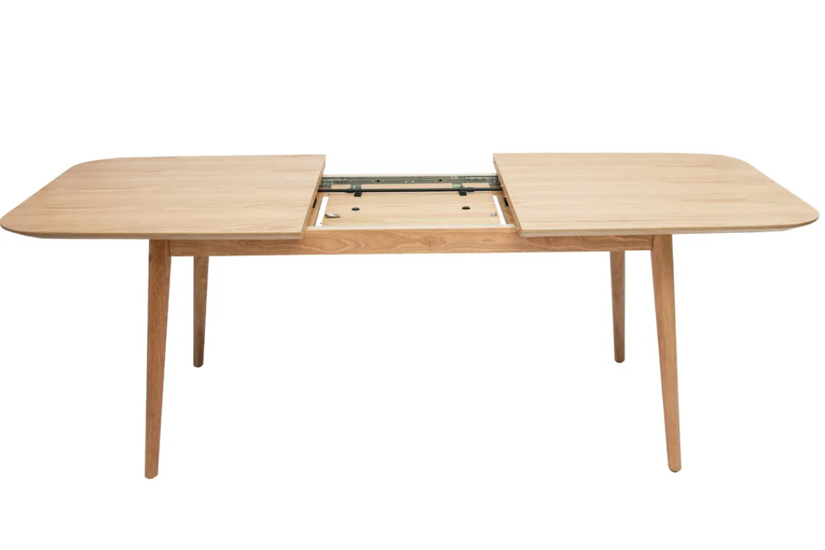 Miliboo Erweiterbarer Tisch mit integrierten Verlängerungen rechteckig aus hellem Holz mit Eichenfurnier B160-210 cm ANK* Ausziehtische