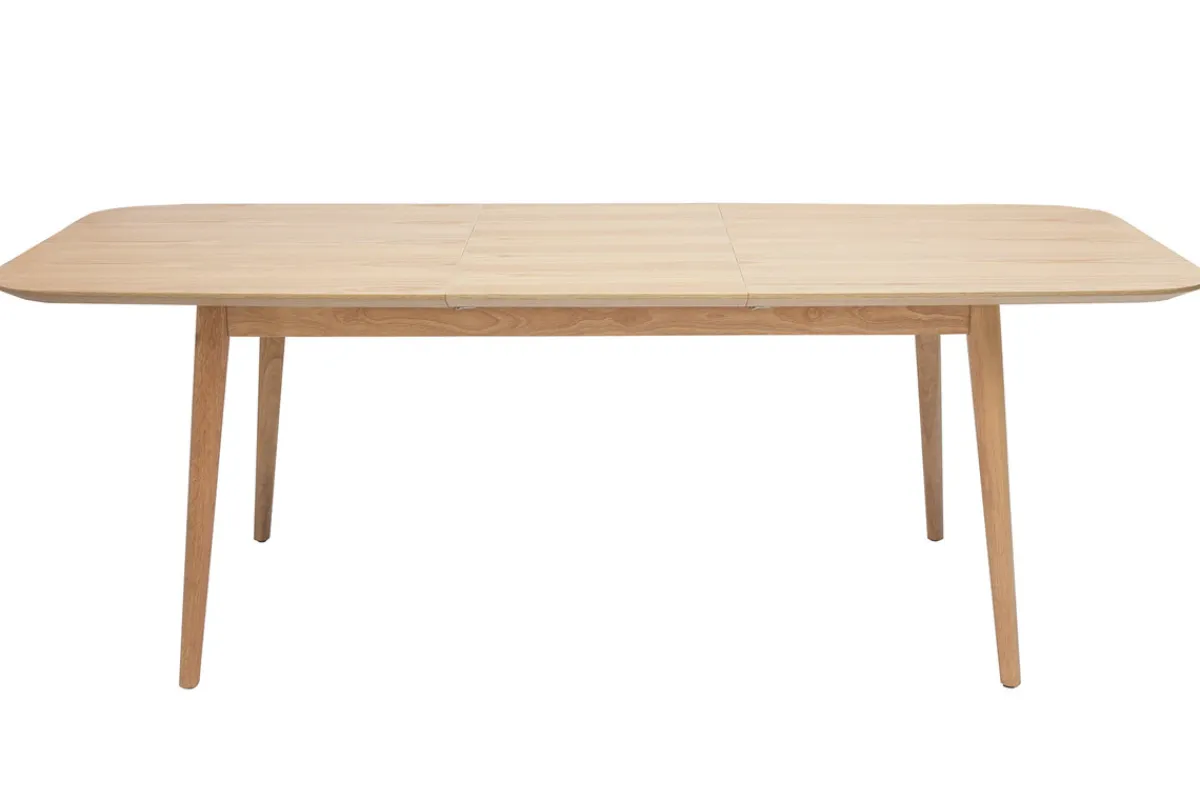 Miliboo Erweiterbarer Tisch mit integrierten Verlängerungen rechteckig aus hellem Holz mit Eichenfurnier B160-210 cm ANK* Ausziehtische